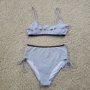 NOBO No Boundaries High Waisted 2 Piece Checkered Bikini Set M (7-9)